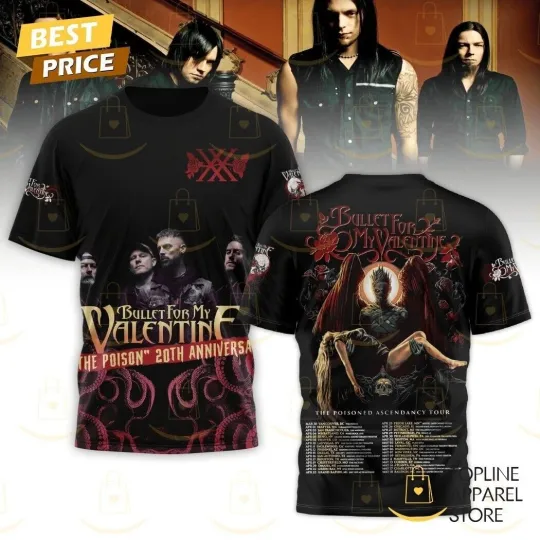 Bullet for My Valentine The Poisoned Ascendancy Tour 2025 Concert 3D T Shirt