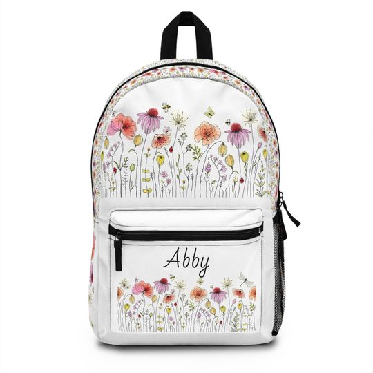 Personalized Floral Backpack, Trendy Backpack, Back-to-School, Gift for Her, Floral Print Backpack, everyday backpack, travel bag