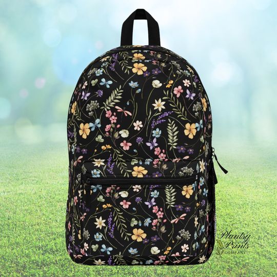 Wildflower Backpack Carry On Travel Bag Aesthetic Backpack Wildflower Laptop Backpack Practical Gift Flower Backpack Floral Print Book Bag