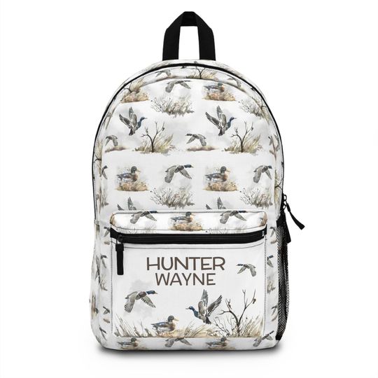 Personalized Mallard Duck Hunting backpack, Boys school bag, Backpack with name, Back to school gift, Hunter backpack, Boy book bag