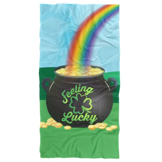 30"x60" St. Patrick's Day Feeling Lucky Beach Towel Lightweight Microfiber Bath
