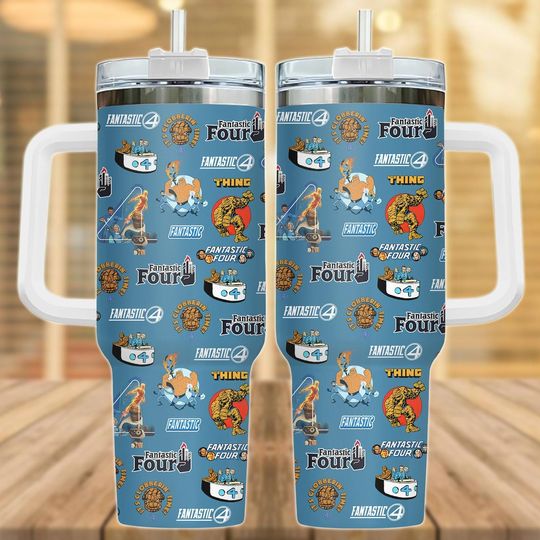 The Fantastic 4 Tumbler 40oz, Marvel Movie Tumbler Cup,  Superhero Water Tumbler, It's Clobberin' Tumbler, Marvel Comic Gifts