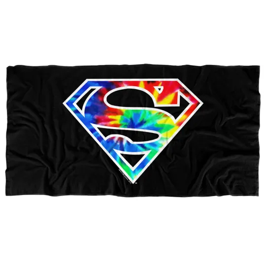 Superman Superman Tie Dye Logo Officially Licensed Beach Towel 30"x60"