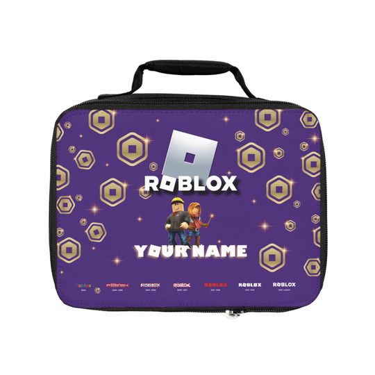 Roblox Lunch Bag with Name - Insulated Lunch Box for Kids, Ideal Gift for School, Kindergarten & Fans, Personalized and Practical