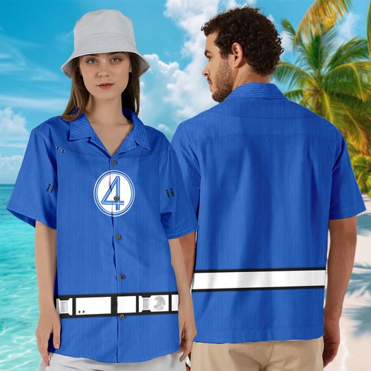 Reed Richards Mister Fantastic Hawaiian Shirt, Fantastic Four Costume Button Up Shirt
