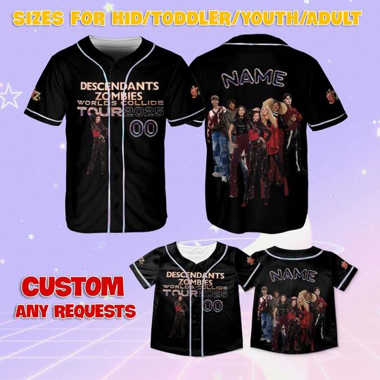 Descendants Zombies Worlds Collide Tour Jersey, Descendants The Rise Of Red Jersey, Descendants Kylie Cantrall Jersey, Descendant Red Shirt