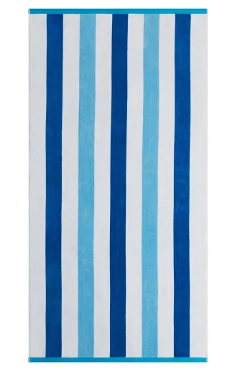 Cabana Stripe Oversized Beach Towel, 72" x 38", Blue