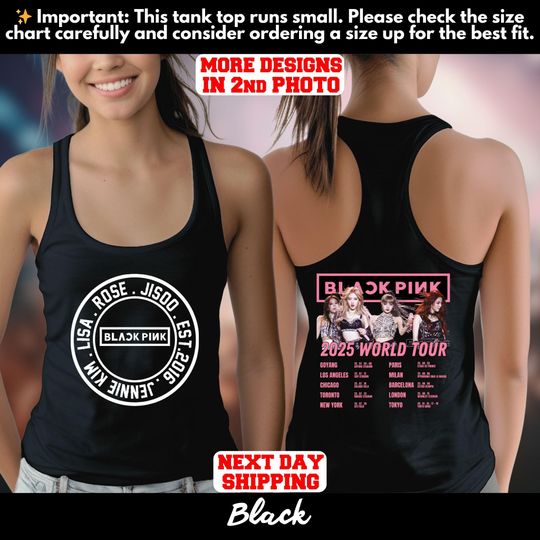 BlackPink Double Sided Tank Top, Born Pink Kpop Fan Merch, Blackpink World Tour Tee