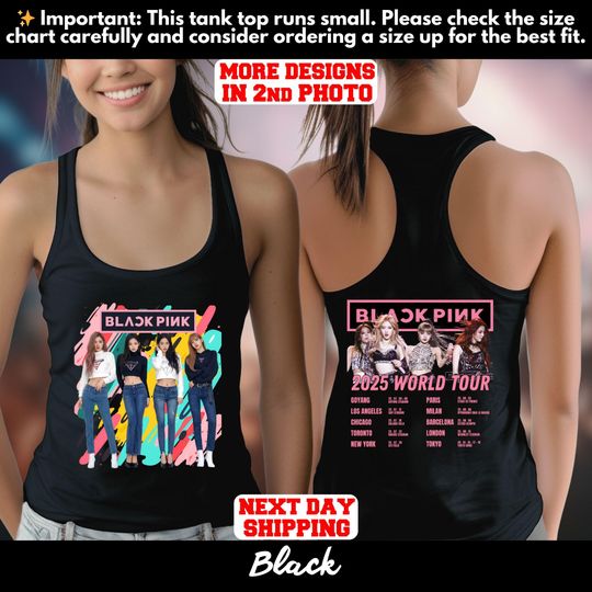 BlackPink Double Sided Tank Top, Born Pink Kpop Fan Tank Top, Blackpink World Tour Tee