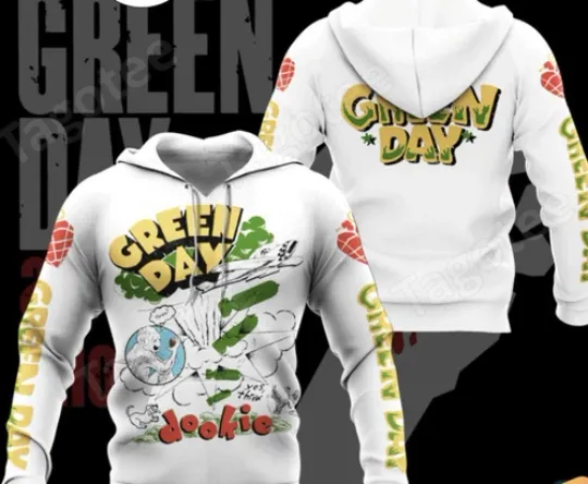 Green Day Dookie Album Pullover 3D Hoodie  Unisex All Size  Gift For Fans