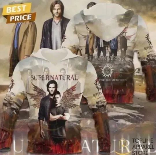 Supernatural 20 Anniversary 2005-2025 Signature Hoodie 3d