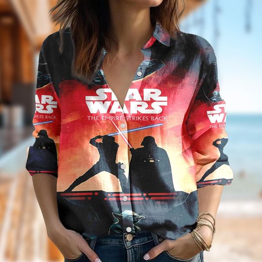 Star Wars Women Blouses Shirt, Marvel Darth Vader Casual Shirt, Cartoon Gift For Women, Magic Kingdom Shirt, Star Wars Galaxy's Edge Shirt