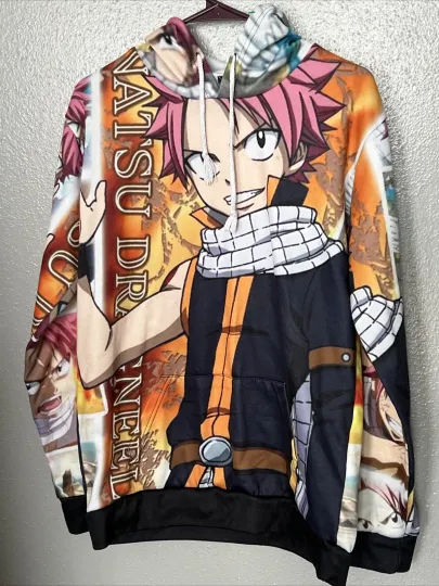 Fairy Tail Natsu Dragneel Sz L Cosplay Pullover 3D Printed Hoodie Anime Unisex