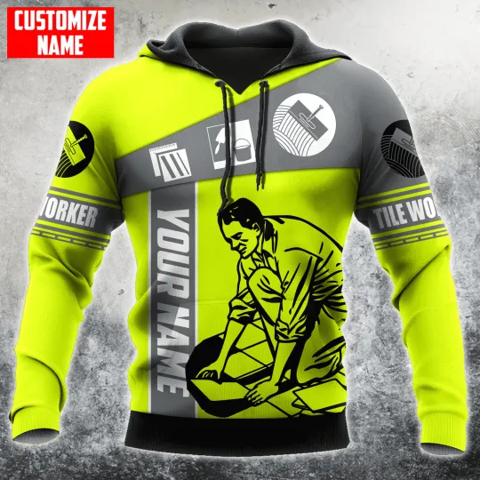 Customized Name Tile Worker Shirts DA
