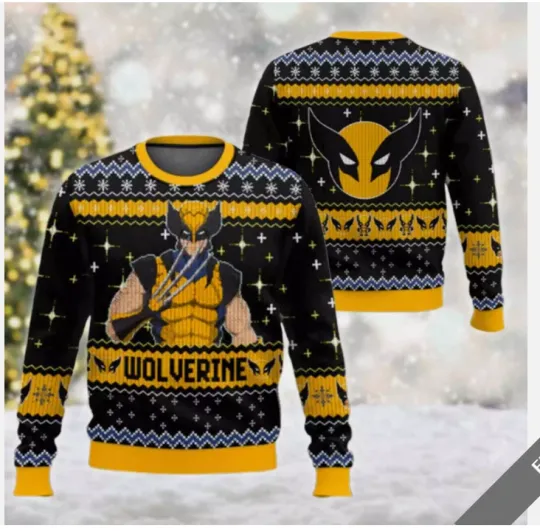 Deadpool X-Man Wolverine Superhero Fans Gift Ugly Christmas 3D SWEATER US SIZE