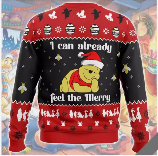 Pooh Bear Santa Hat I Can Already Feel The Merry 3D SWEATER BEST PRICE US SIZE