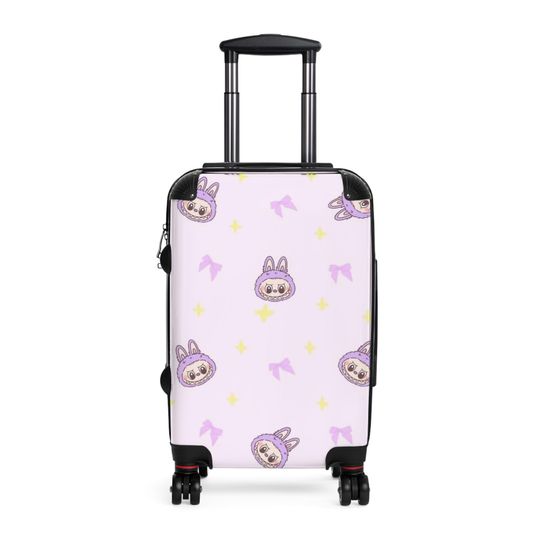 Labubu Cute Bunny Pattern Suitcase for Kids, Travel Luggage for Family Trips, Fun Holiday Gift, Vacation Essentials, Stylish Travel Gear