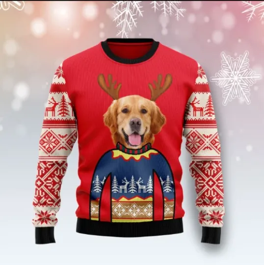Dog Face Christmas Ugly Christmas Sweater