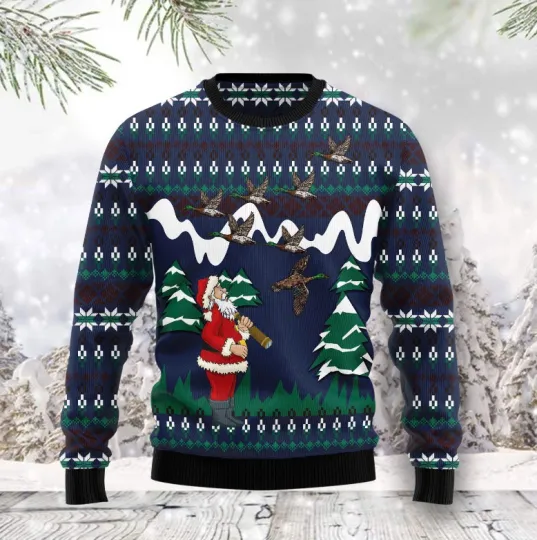 Hunting Duck Ugly Christmas Sweater, Perfect Holiday Gift