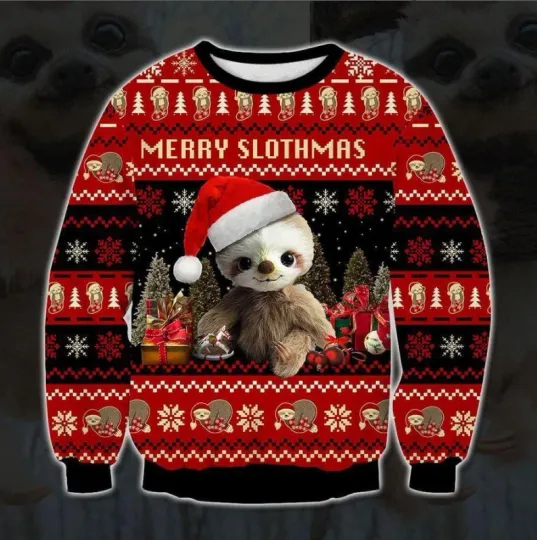 Baby Sloth Ugly Christmas Sweater, Perfect Holiday Gift