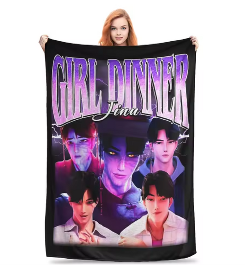 Girl Dinner Jinu K pop Demon Hunter Fleece Blanket