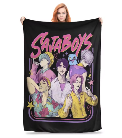 Saja Boys Kpop Demon Hunters Fleece Blanket for Couch, Chair, or Bed, Back To School Gift For Kids