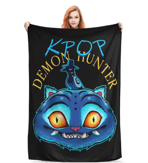 Saja Boys Kpop Demon Hunters Fleece Blanket for Couch, Chair, or Bed, Back To School Gift For Kids