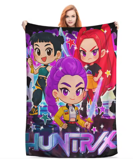 Kpop Demon Hunters Huntrix Fleece Blanket