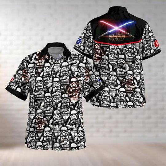 Star Wars Stormtrooper Hawaiian Shirt, Disney Movie Button Shirt, Stormtrooper Shirt For Women Men, Summer Beach Shirt For Him Her