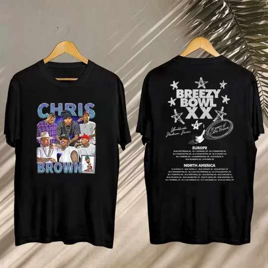 Chris Brown 2025 Breezy Bowl XX Tour Double Sided T-Shirt - North America & EU
