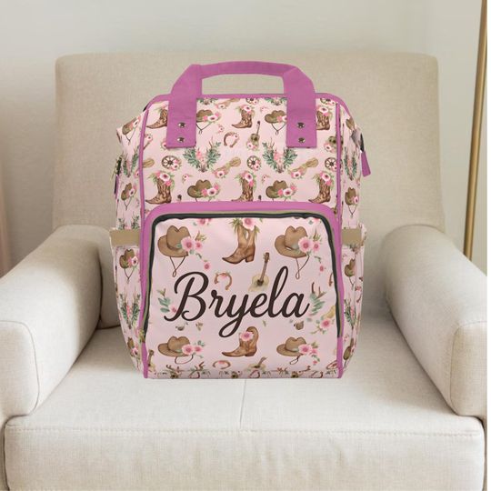 Western diaper Backpack,cowgirl theme,cowgirl theme diaper bag,girl diaper bag,custom diaper bag,floral,floral diaper bag,cowgirl baby shower