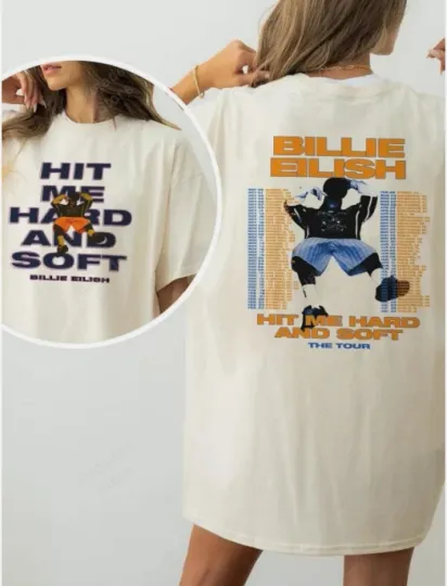 Billie Graphic Soft and Hard Album Tee,billie Eilish Fan Tee 2025 Tour T-Shirt