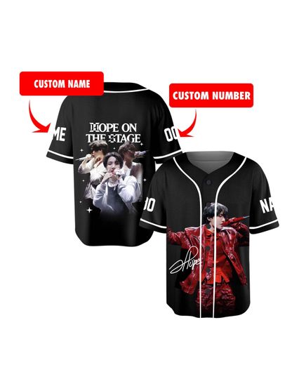 Personalized J-Hope Tour Hope On The Stage World Tour Baseball Jersey, Hope On The Stage Tour Merch, Concert Tour 2025, Fan Gift