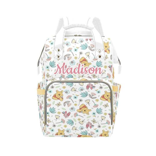 Winnie the Pooh Diaper Backpack| Winnie the Pooh Diaper Bag | Girl Diaper Bag | Baby Shower Gift | Pooh Nappy Bag | Pooh Bag