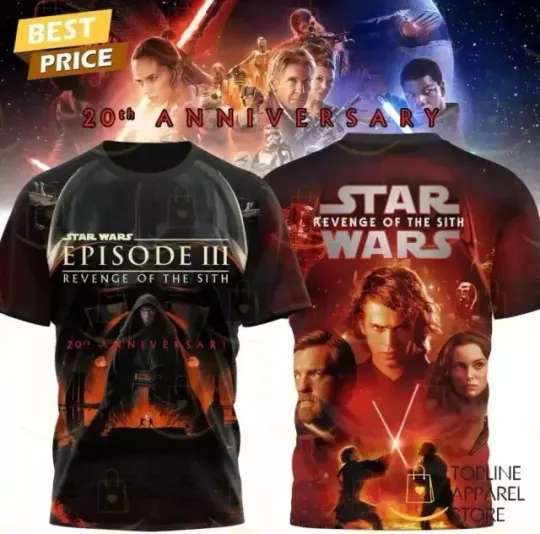 Stars Wars Revenge Of The Sith 20th Anniversary 3D T-Shirt For Men Women