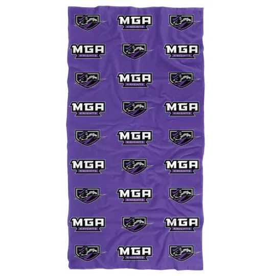 Middle Georgia State University Beach Towel/Bath Towel, 30"x60" Logo Pattern