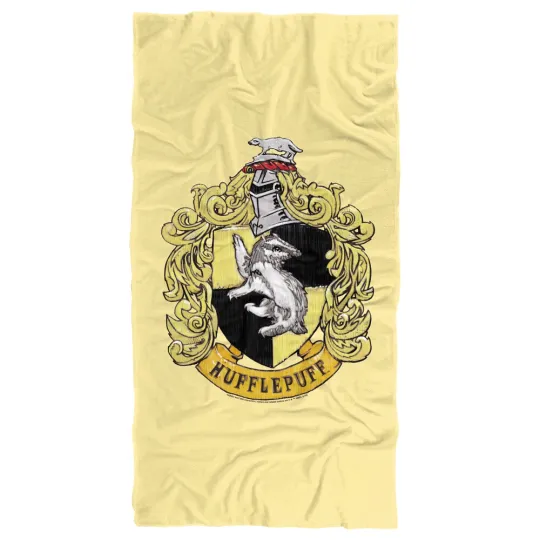 Harry Potter Hufflepuff Rough Crest Officially Licensed Beach Towel 30"x60"