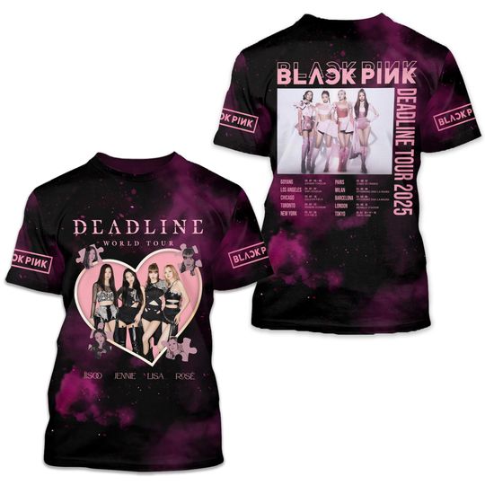 Blackpink Tour 2025 3D Tshirt, Blackpink Concert Shirt, Deadline World Tour 2025