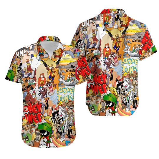 Looney Tunes Print 3D Hawaiian Shirt Aloha Beach Unisex Shirt