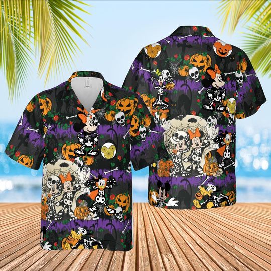 Disney Halloween Mickey And Friends Mummy Hawaiian Shirt, Minnie Mouse Goofy Daisy Donald Pluto Hawaii Shirt, Trick Or Trick Shirt, Summer