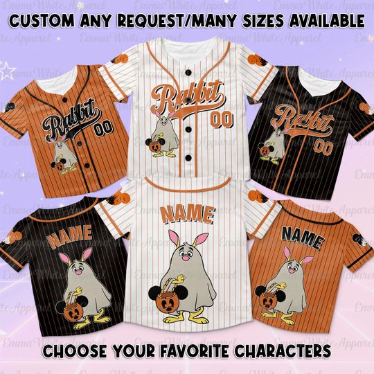 Disney Rabbit Ghost Jersey, Disney Winnie The Pooh Characters Ghost Jersey, Spooky Rabbit Boo Jersey, Disneyland Halloween Family Shirt
