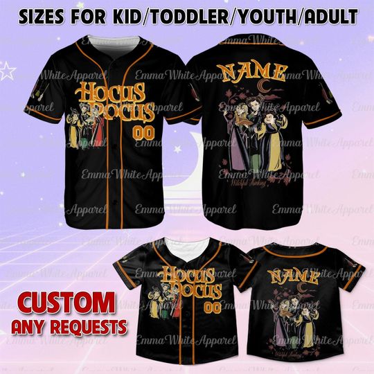 Disney Hocus Pocus Sanderson Sisters Witchful Thinking Jersey, Disney Sanderson Sister Shirt, Winifred Sarah Mary, Disney Hocus Pocus Shirt