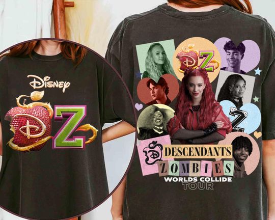 Descendants Zombies World Tour 2025 Shirt, Descendants Zombies Worlds Collide Tour Oufit, Trending Tee, Disneyland Vacation Trip Gift 2025