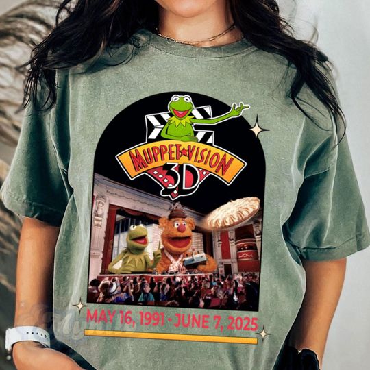 Muppet Kermit Frog Comfort Color T-Shirt, Trending Unisex Tee, Disneyland Vacation Trip Gift 2025