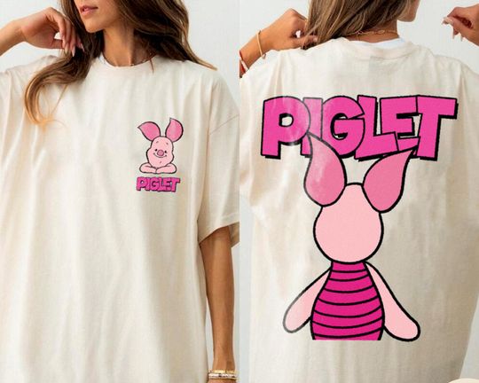 Piglet Big Face T-Shirt, Trending Unisex Tee, Disneyland Vacation Trip Gift 2025