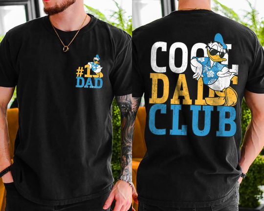 Top 1 Dad Donald Duck Cool Dads Club T-Shirt, Valentine Gift, Trending Unisex Tee, Disneyland Vacation Trip Family Gift 2025
