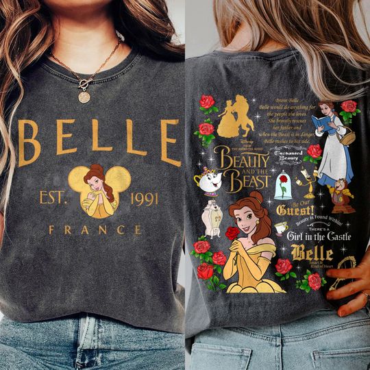 Belle Beauty And The Beast Princess T-Shirt, Valentine Gift, Trending Unisex Tee, Disneyland Vacation Trip Family Gift 2025
