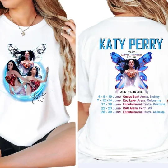 Katy Perry The Lifetimes Tour Double-Sided T-Shirt - Australian Tour 2025