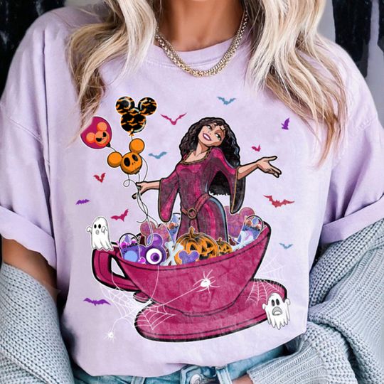 Gothel Mother Mickey Balloons Teacup Shirt, Spooky Season Shirt, Disney Villains  Shirt, Halloween Party Tee