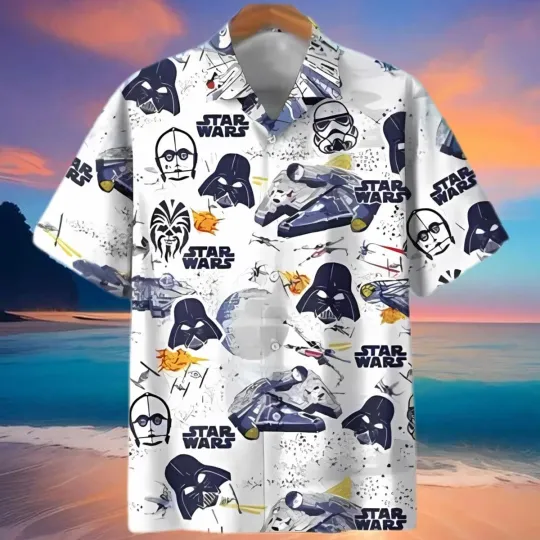 Star Wars Hawaiian Button Down Shirt Unisex